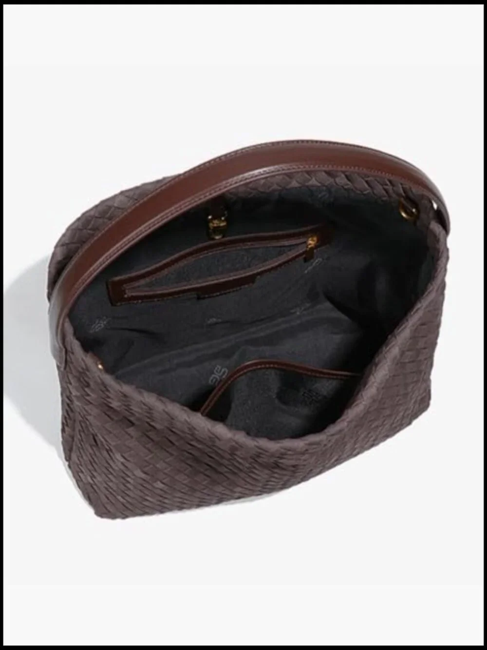 Woven Suede Tote Bag Slouchy Hobo Purse Vintage Satchel Work Travel Shoulder Bag